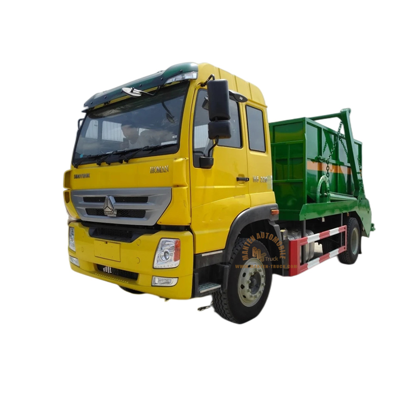 howo 4x2 10m3 skip loader garbage truck