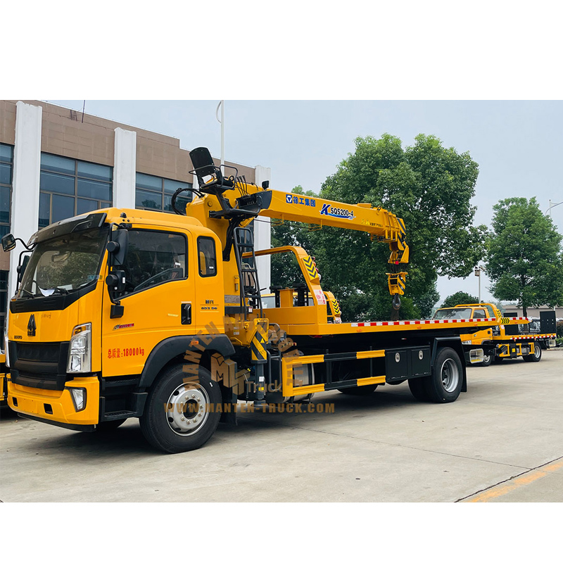 howo 6ton wrecker truck with 8ton crane