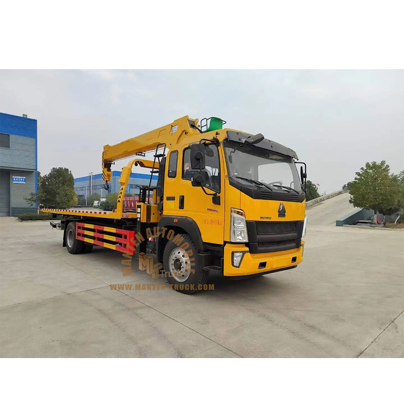 howo 6ton wrecker truck with 8ton crane