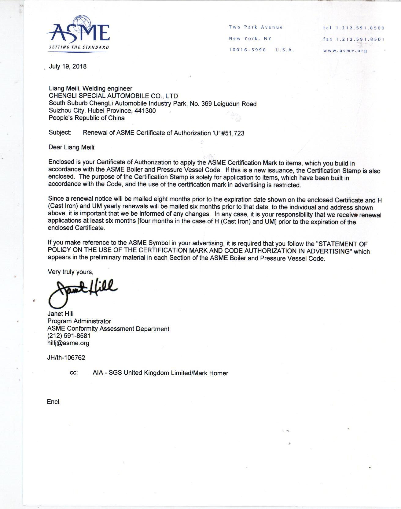 asme certificate 2